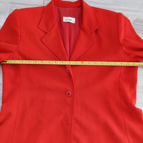 Women's light Pea Coat, Red, Size 46(L/XL) - Picture 7 of 9